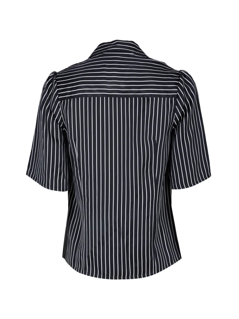 Maria McManus Stripe-print Bell-sleeve Blouse in Black, view 2