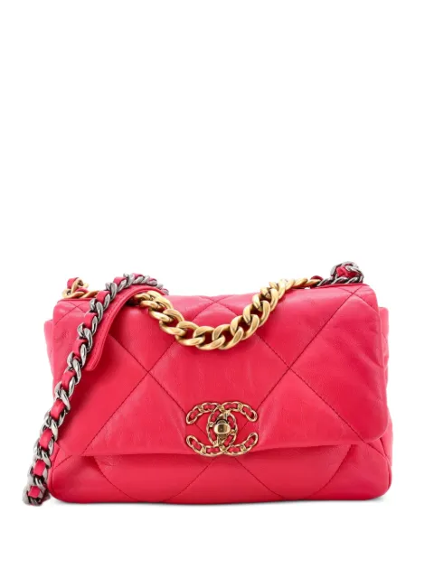 CHANEL Pre-Owned 19 Flap Bag Quilted Leather Medium crossbody bag
