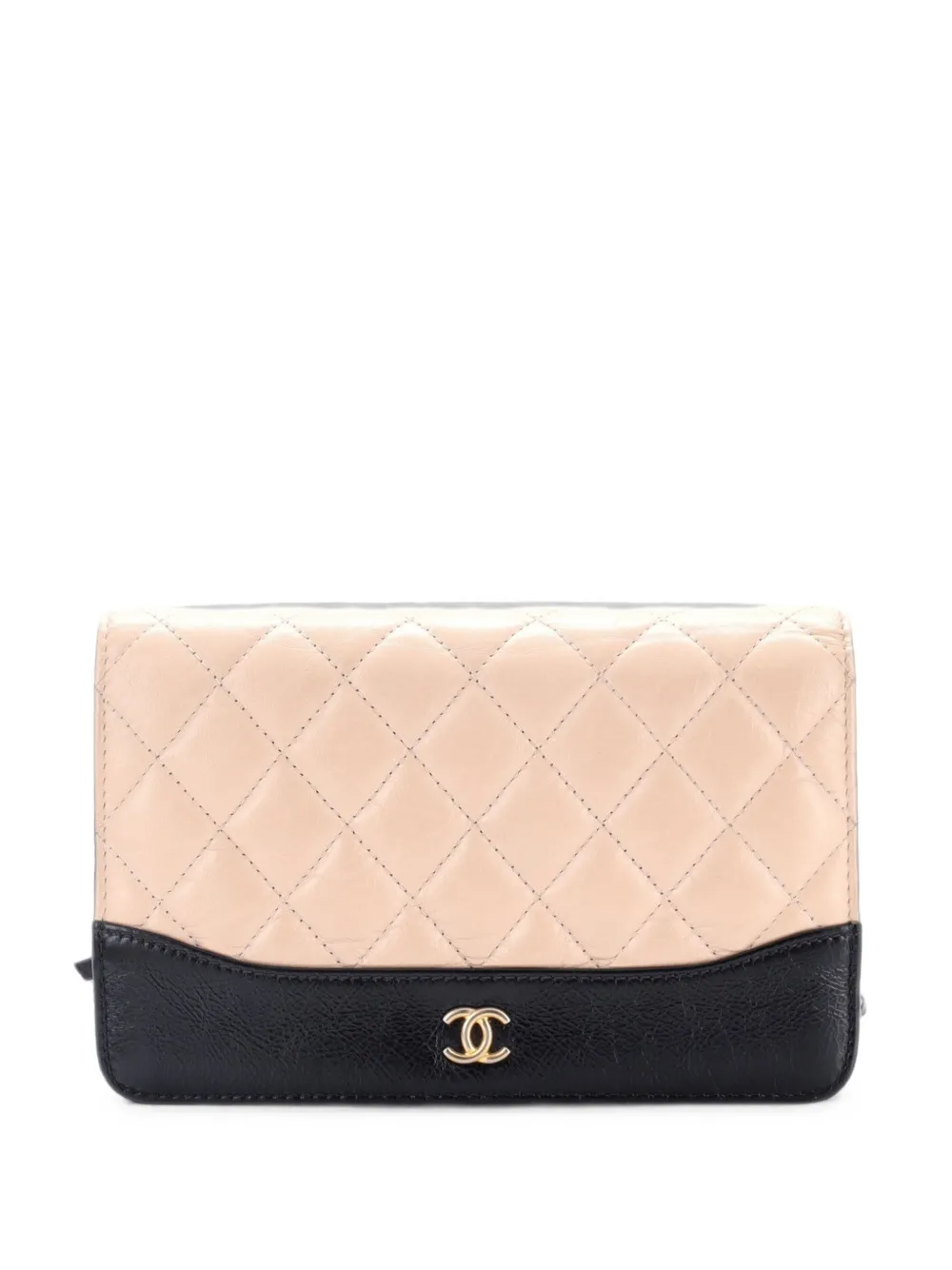 CHANEL Pre-Owned Gabrielle Wallet on Chain Quilted Aged Calfskin crossbody bag - Schwarz