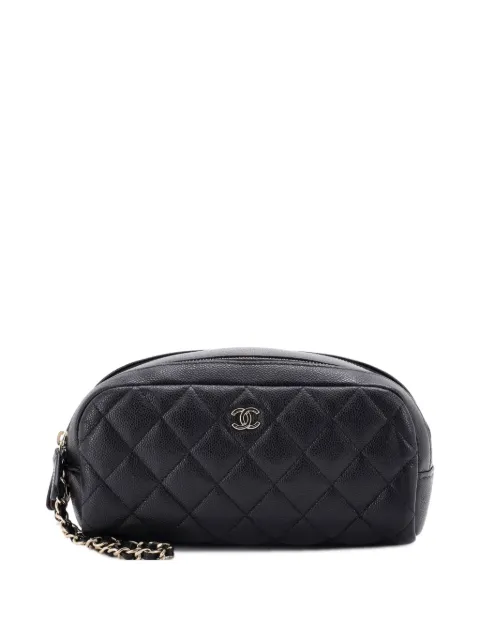 CHANEL Pre-Owned Double Zip Toiletry Quilted Caviar pouch