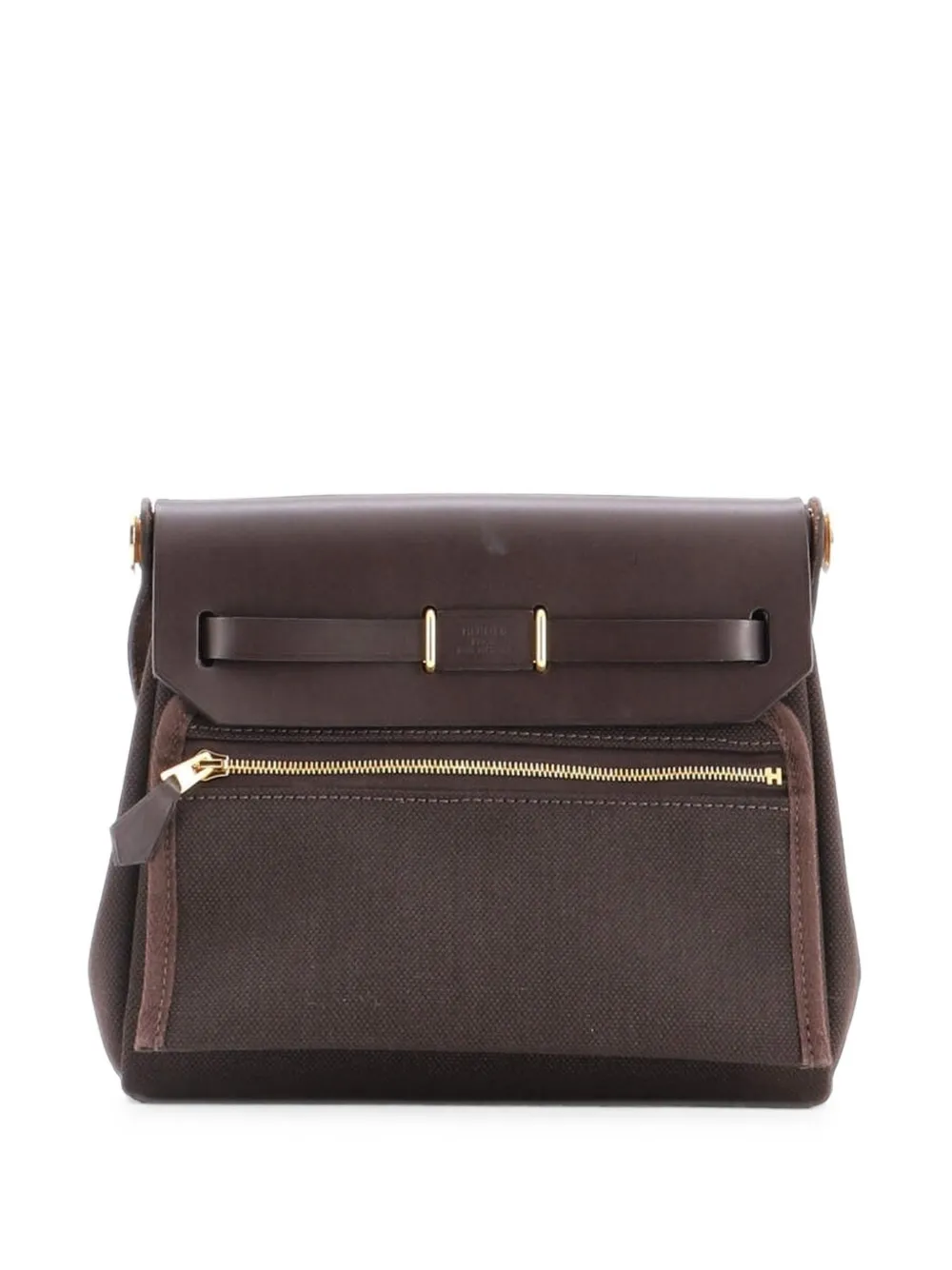 Hermès Pre-Owned Herbag Zip Toile and Leather 20 shoulder bag - Braun