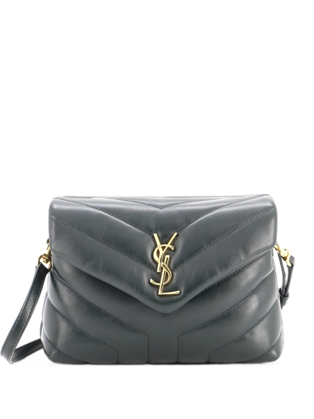 Saint Laurent Pre-Owned Loulou Matelasse Chevron Toy Schultertasche aus Leder - Grün