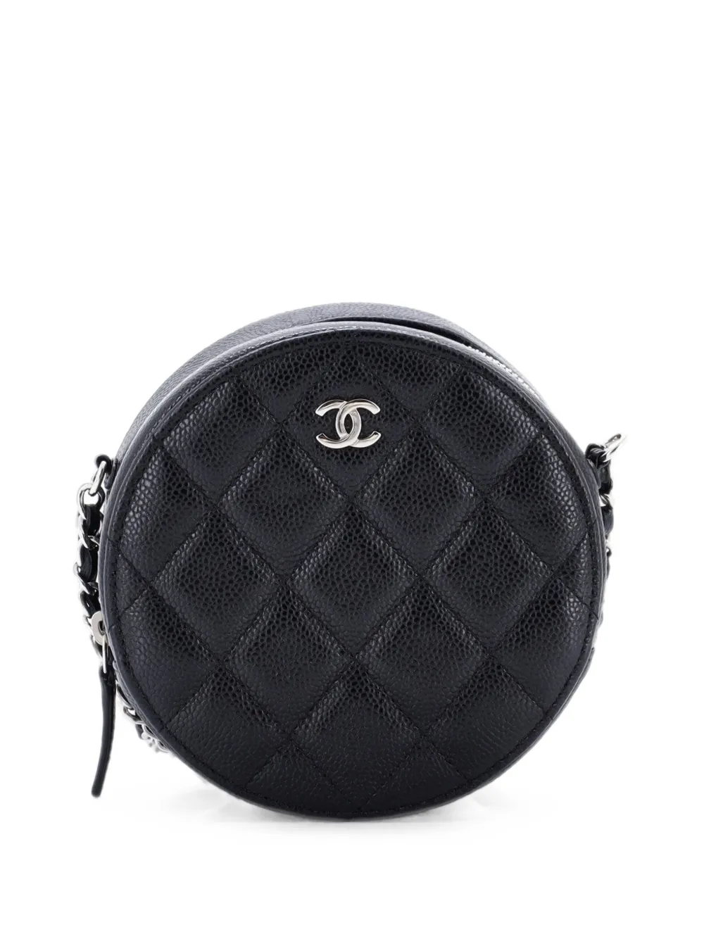 CHANEL Pre-Owned Round Clutch with Chain Quilted Caviar Mini crossbody bag - Schwarz