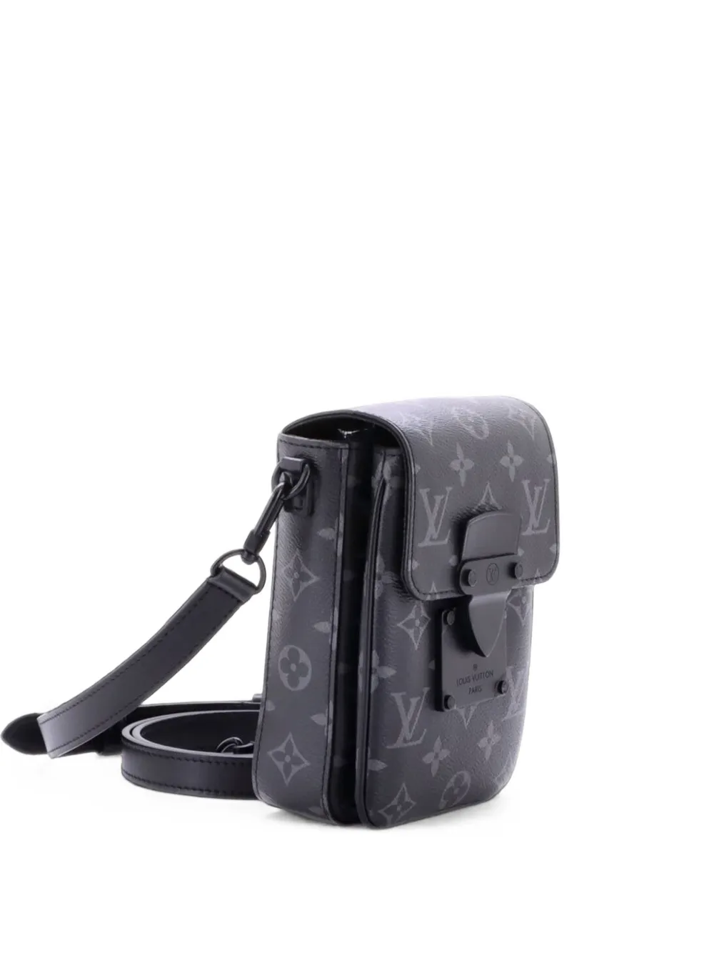 Louis Vuitton Pre-Owned S Lock Vertical Wearable Wallet Monogram Eclipse Canvas crossbody bag - Schwarz
