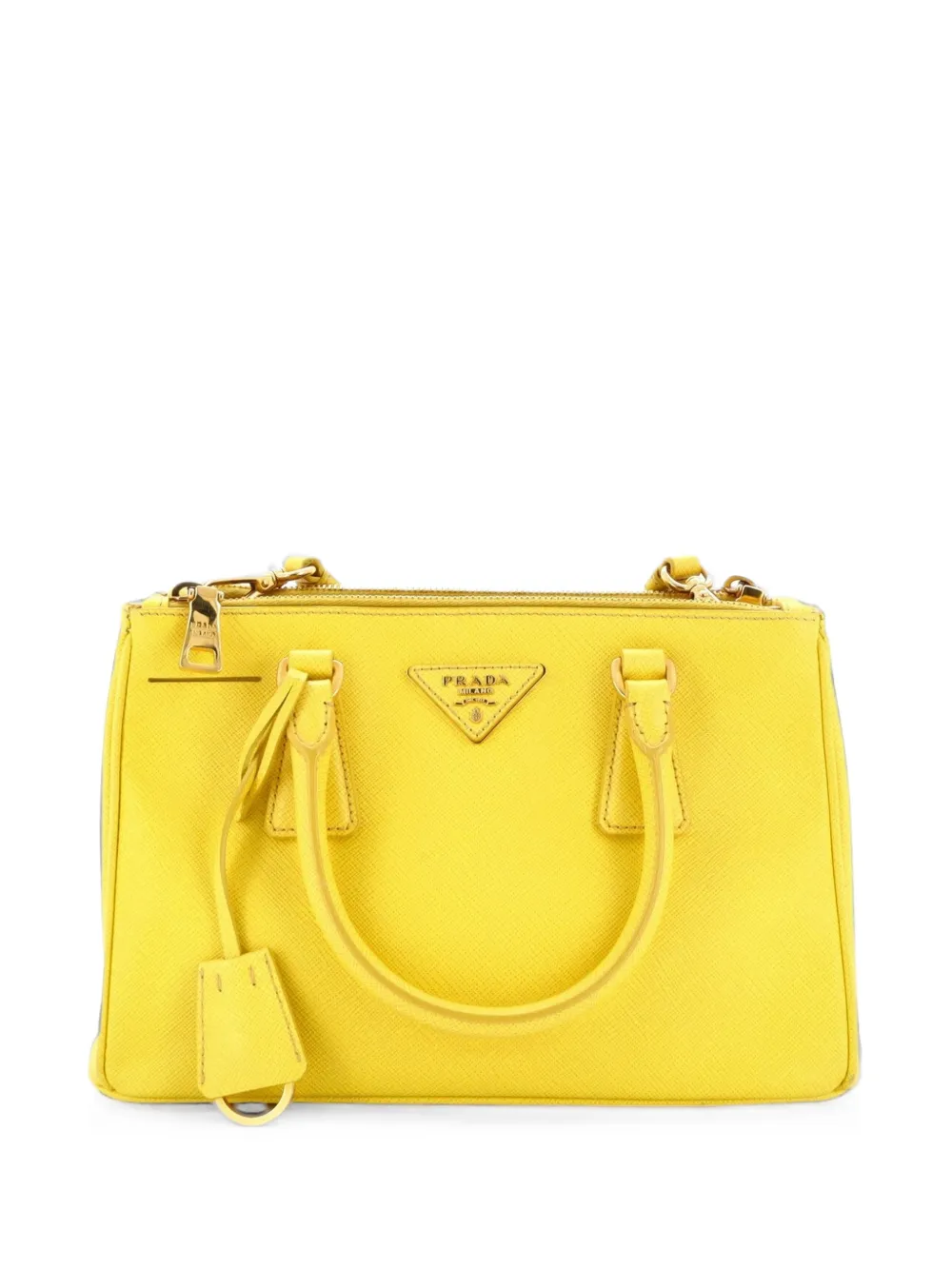 Prada Pre-Owned Borsa a tracolla Lux mini in pelle Saffiano con zip - Giallo