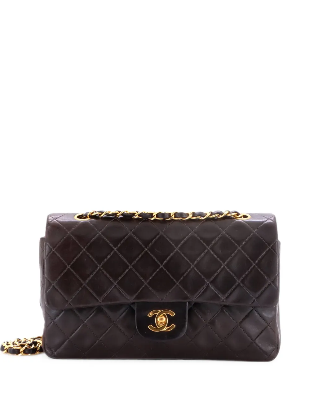 CHANEL Pre-Owned Classic Double Flap Bag Quilted Lambskin Small shoulder bag - Nero