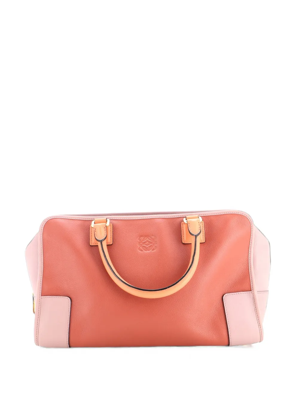 Pre-owned Loewe Amazona Bag Leather 36 Satchel In Grey