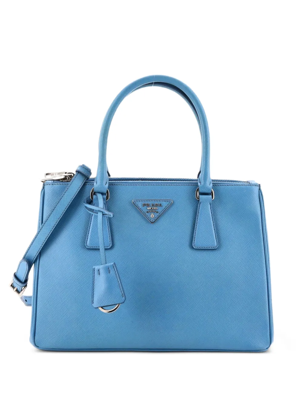 Prada Pre-Owned Galleria Double Zip Tote Saffiano Leather Small crossbody bag - Blu