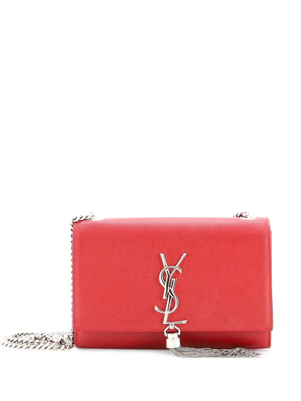 Saint Laurent Pre-Owned Kleine Classic Monogram Umhängetasche aus gekörntem Leder mit Quaste - Rot