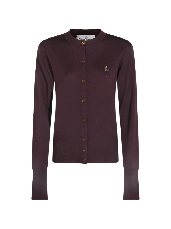 Vivienne Westwood Orb-embroidered Cardigan in Brown