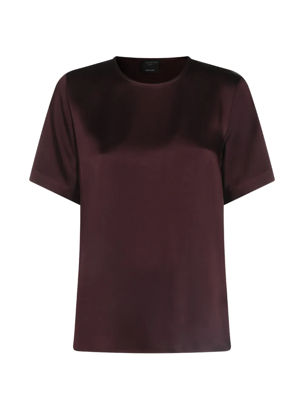 Antonelli Satin-finish Short-sleeve T-shirt In Brown