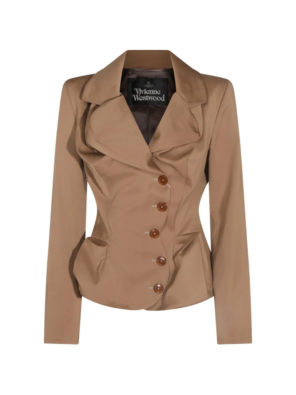Vivienne Westwood Drunken Tailored Asymmetric Draped Blazer In Brown