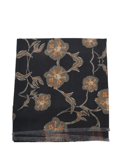 Altea floral-jacquard fringed scarf
