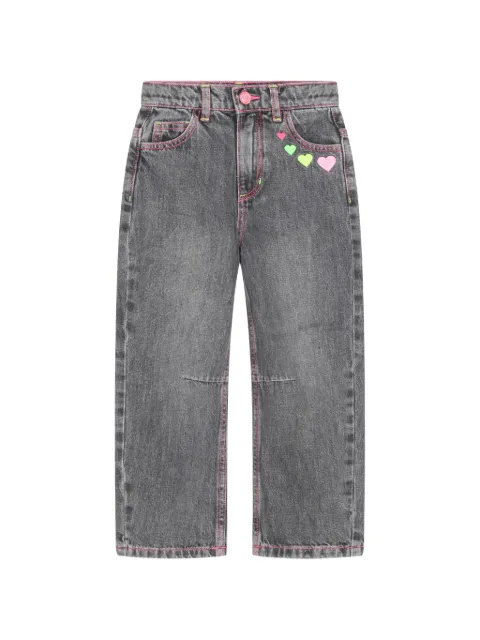 Billieblush heart-embroidered contrast-stitch jeans
