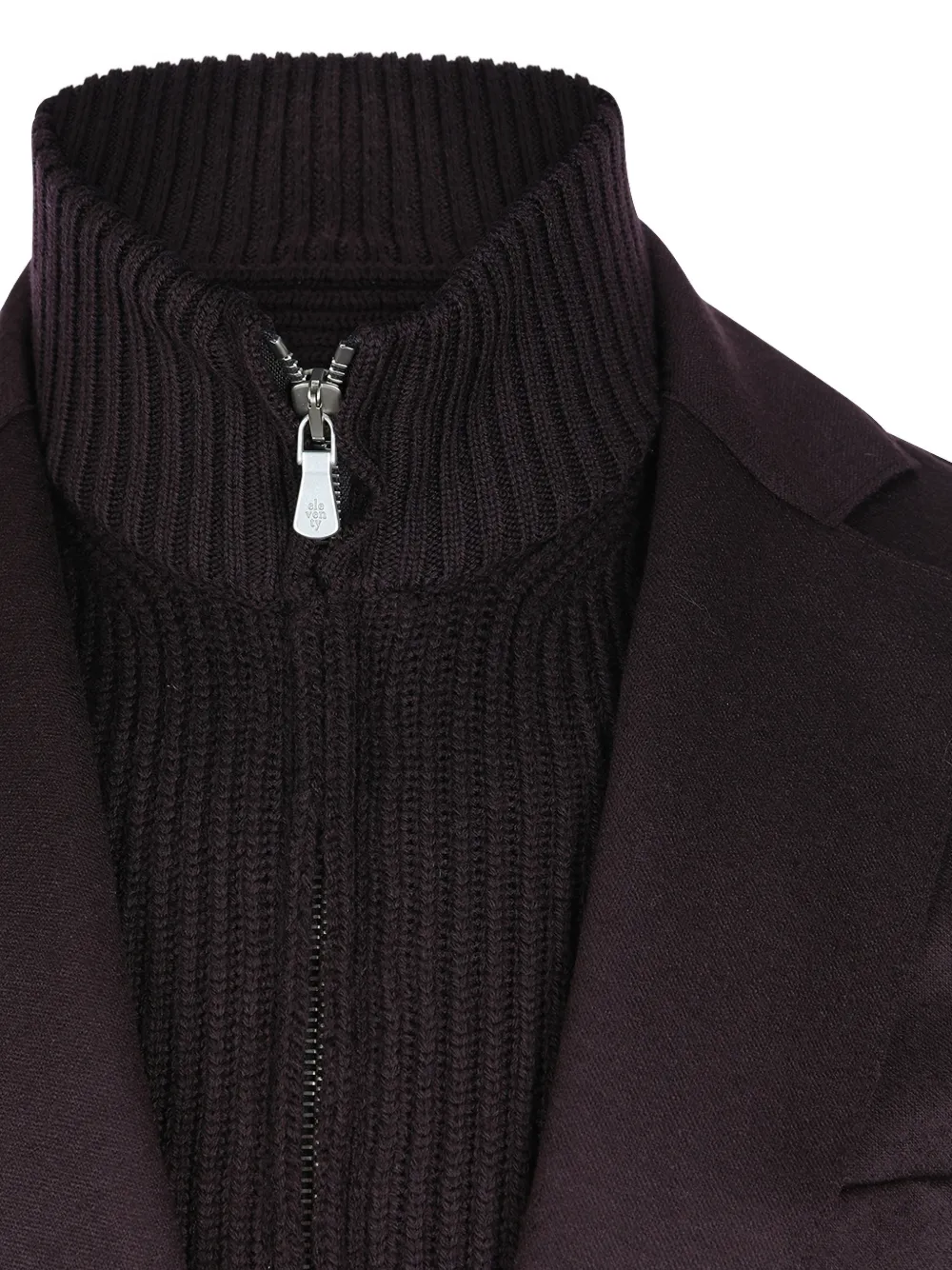 Eleventy layered-style rib-knit jacket Bruin