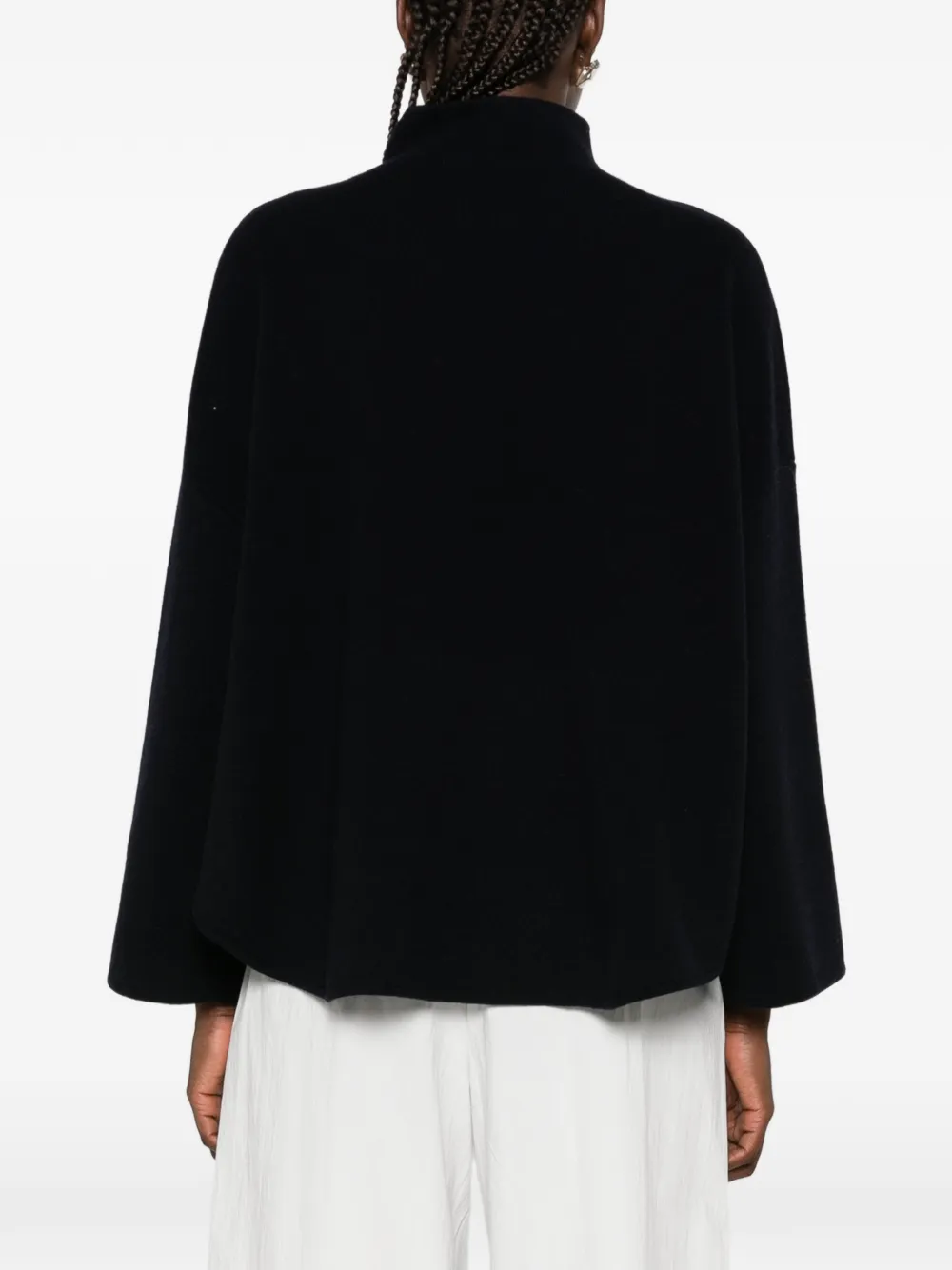Allude Trui met opstaande kraag en verlaagde schouders Blauw