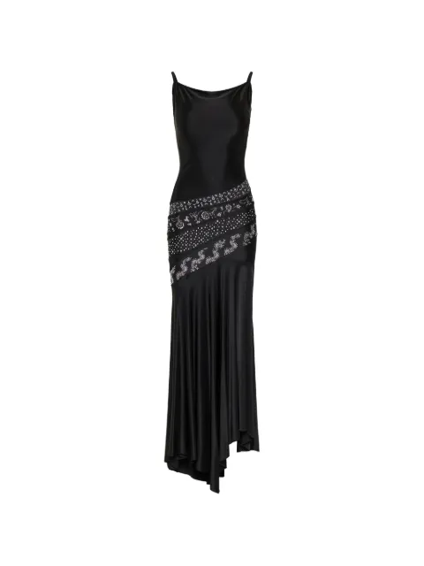 Rabanne crystal-embellished asymmetric dress