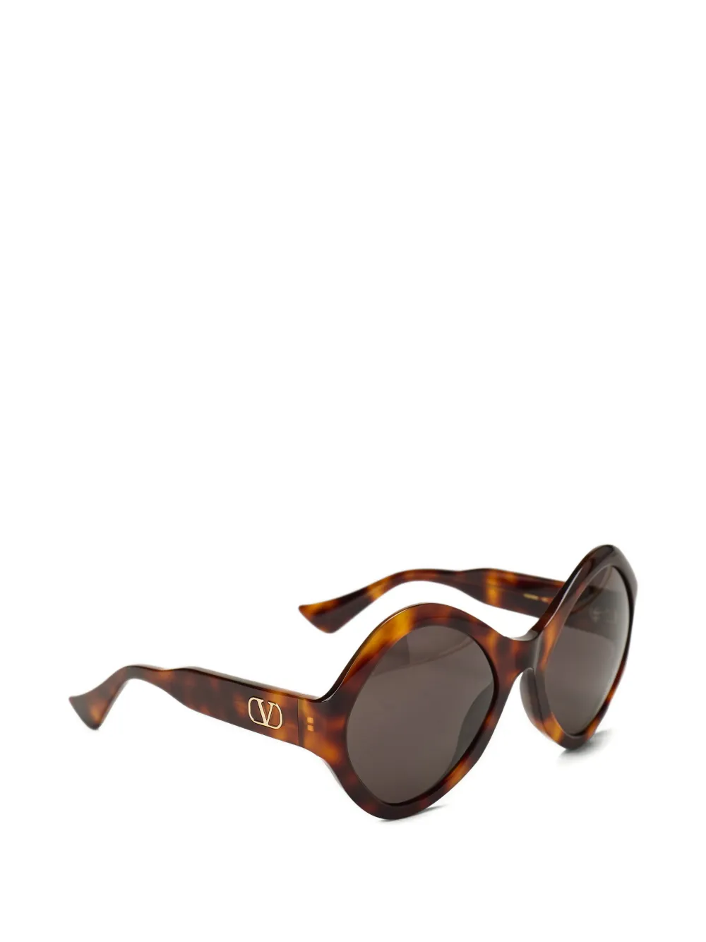 VALENTINO GARAVANI EYEWEAR Zonnebril met geometrisch montuur Bruin