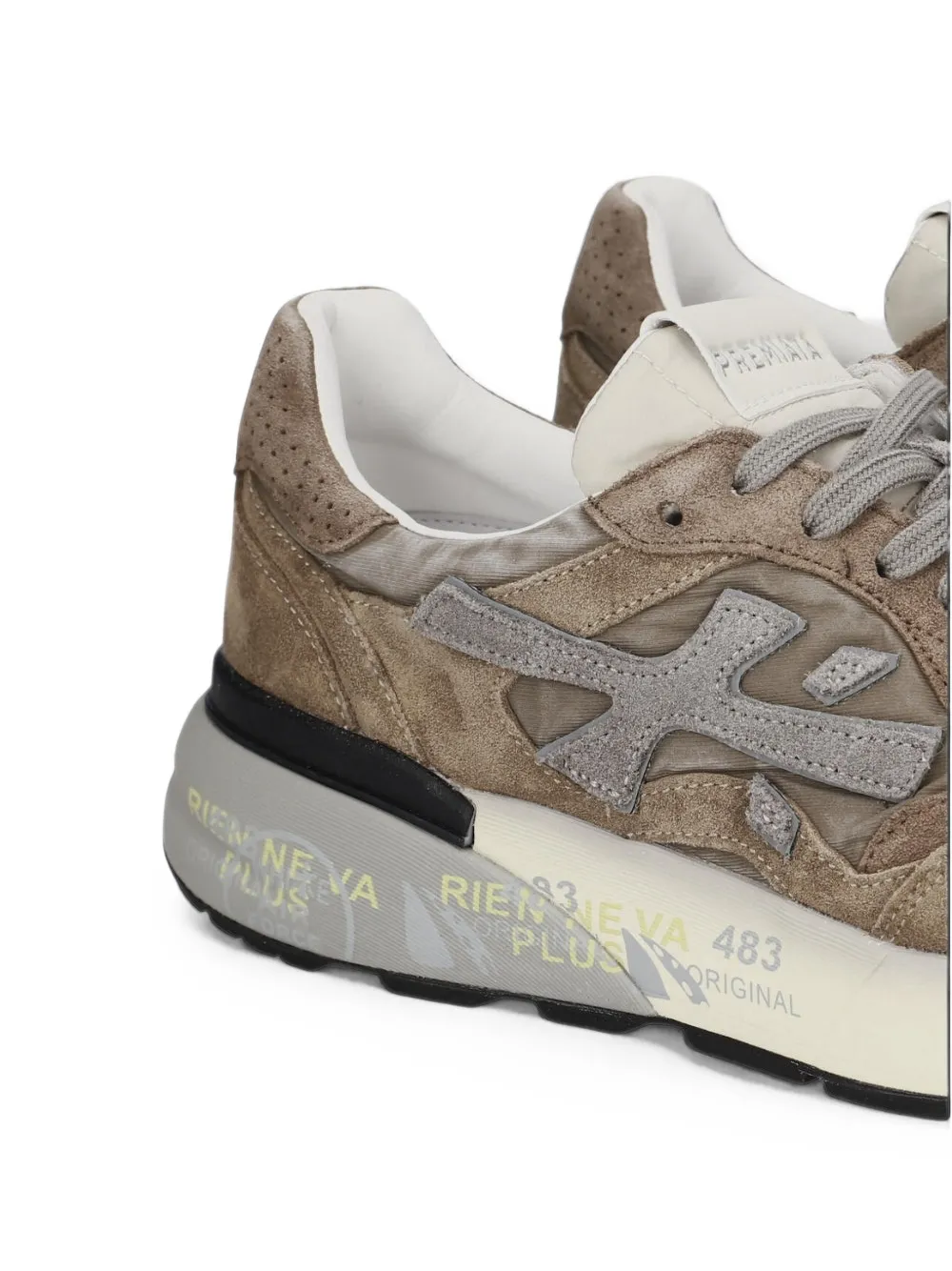 Premiata Mick 0.1 suede-panel low-top sneakers Bruin