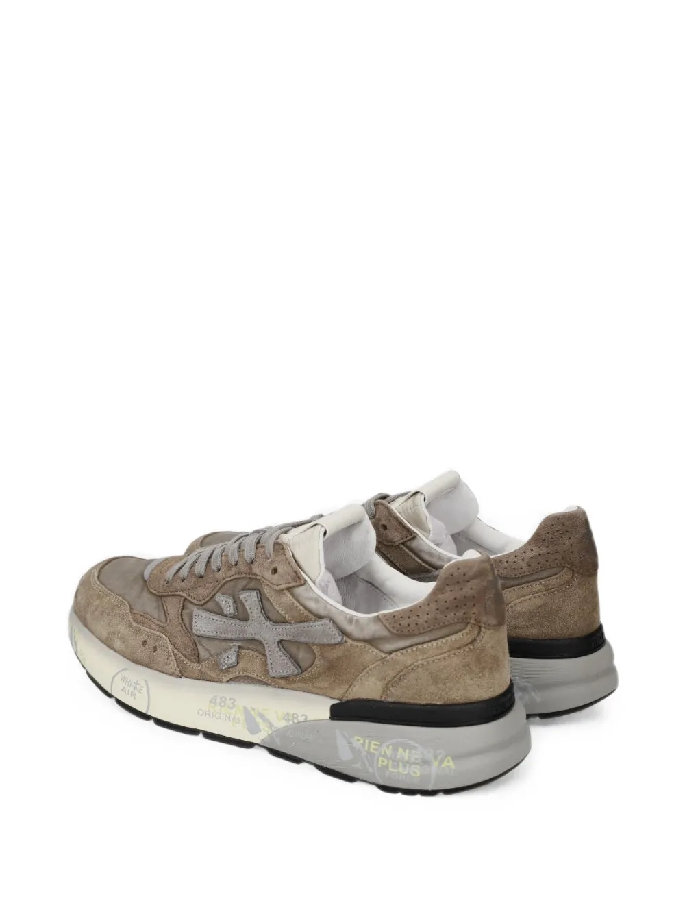 Premiata Mick 0.1 suede-panel low-top sneakers Bruin