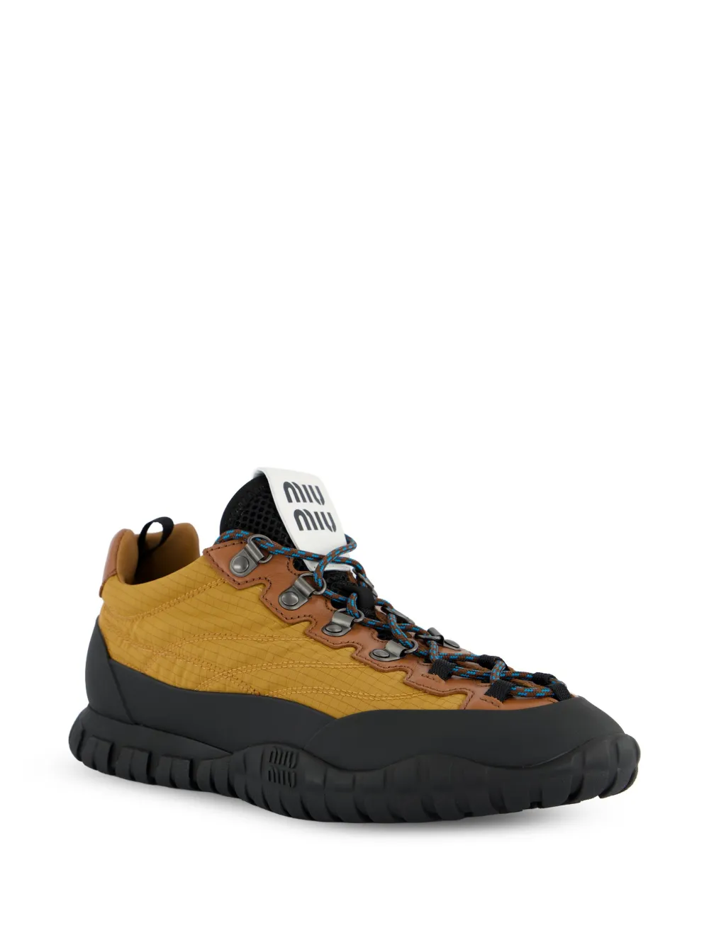 Miu panelled ripstop sneakers Geel