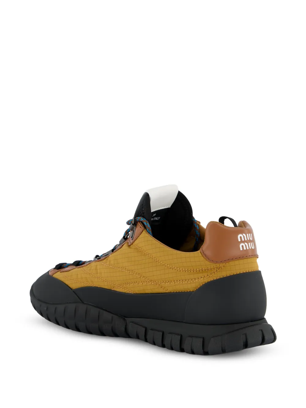 Miu panelled ripstop sneakers Geel