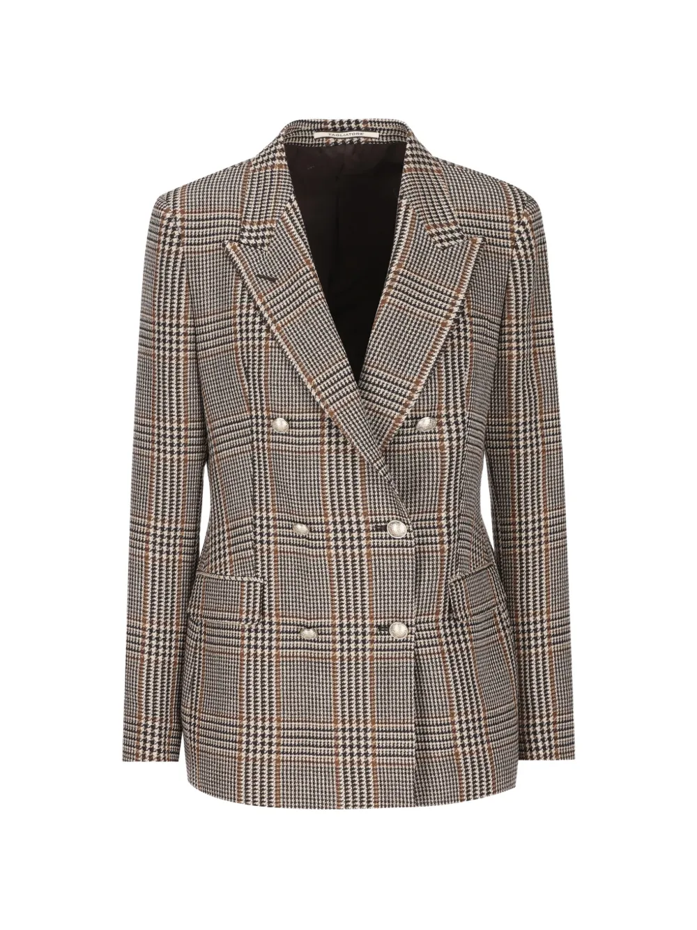 Tagliatore checked double-breasted blazer - Braun