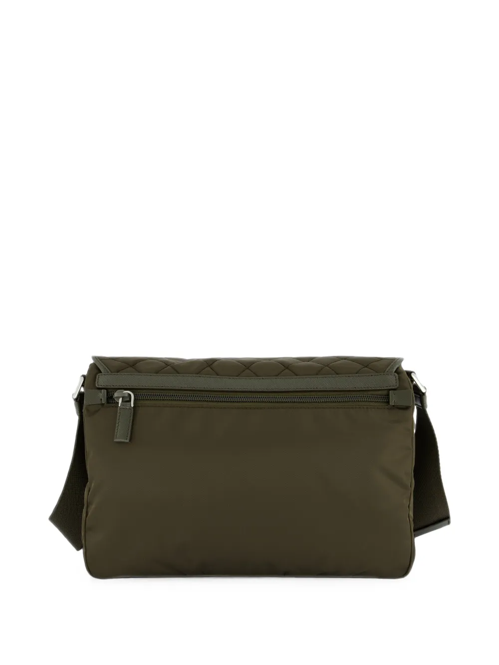 Prada Grote Re-Nylon gewatteerde schoudertas met Saffiano afwerking Groen