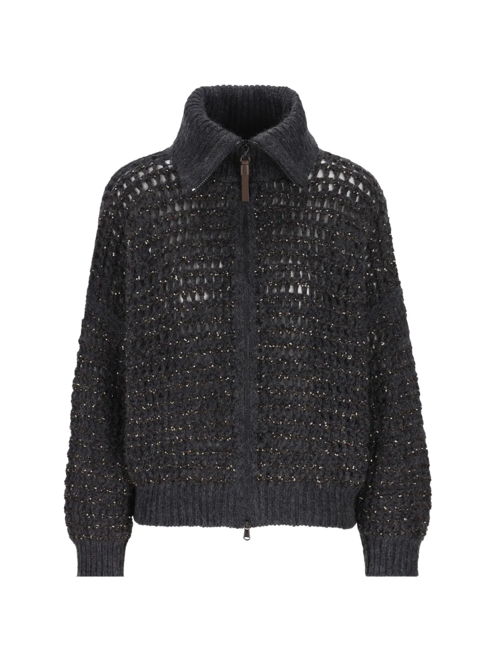 Brunello Cucinelli sequin-embellished cardigan - Grigio