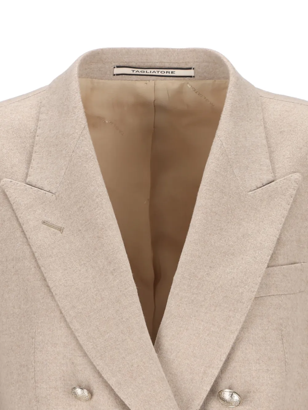 Tagliatore Blazer met dubbele rij knopen en puntige revers Beige