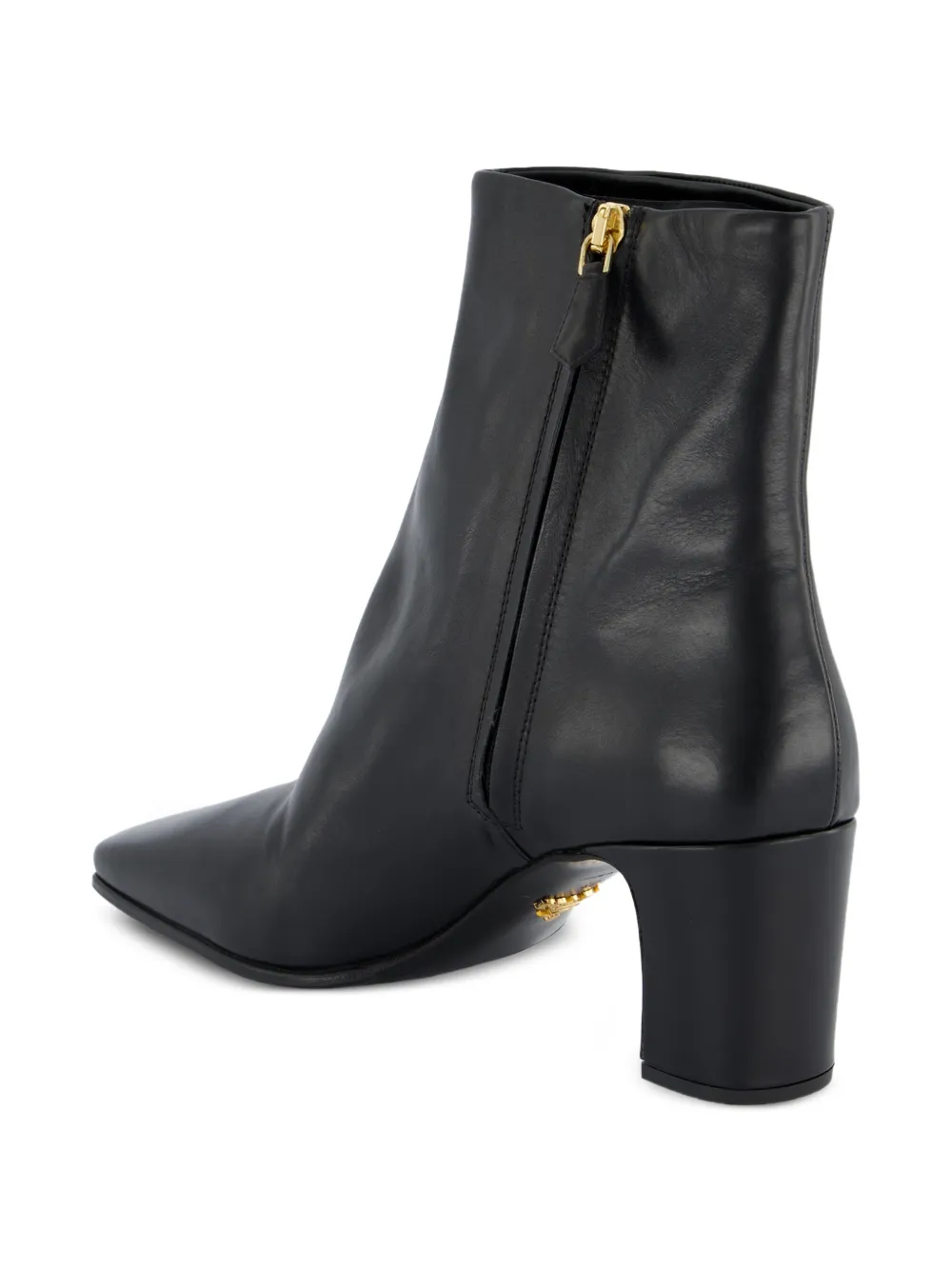 Prada leather booties Zwart