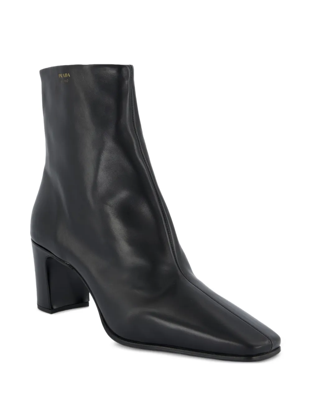 Prada leather booties Zwart