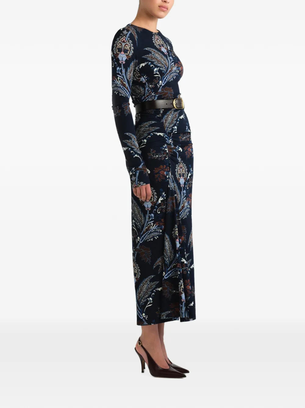 Cara Piermond maxi-jurk met paisley-print Blauw