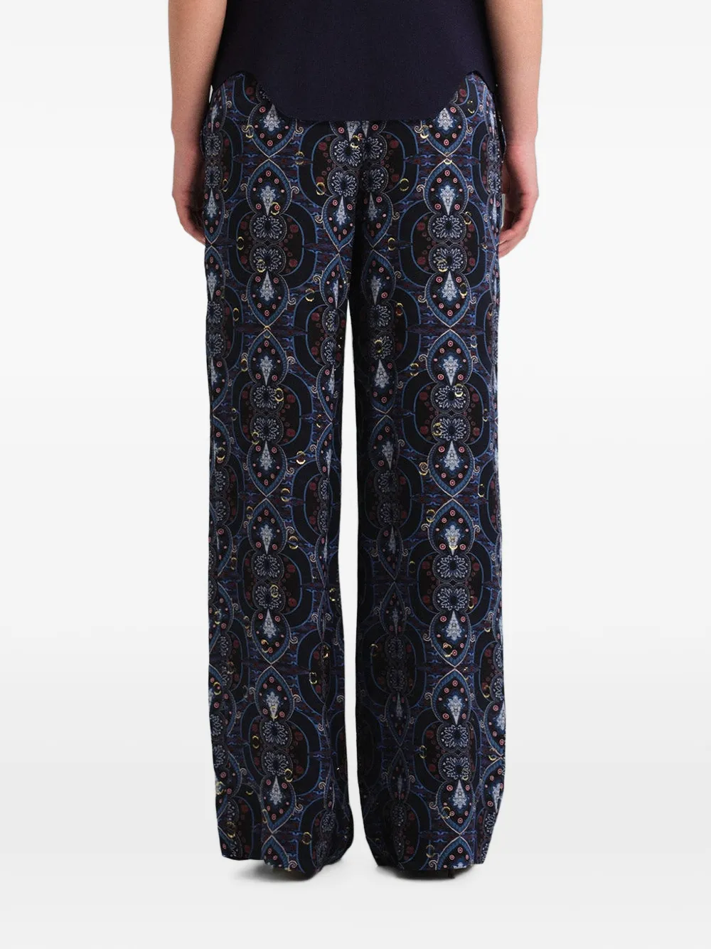 Cara Girona broek met metallic print Blauw