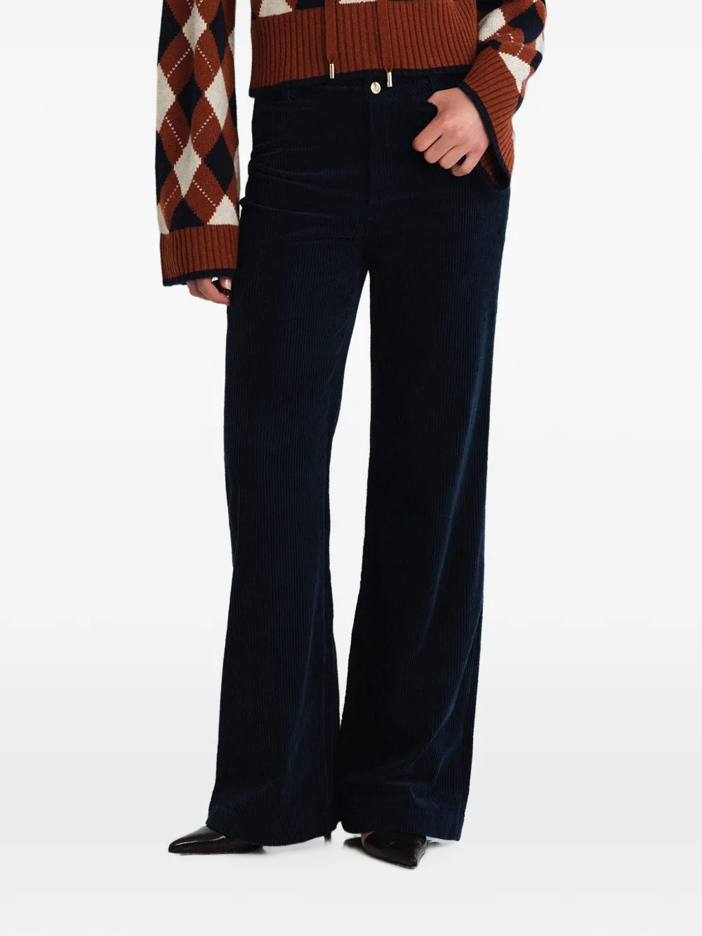 Cara Annie ribfluwelen broek Blauw