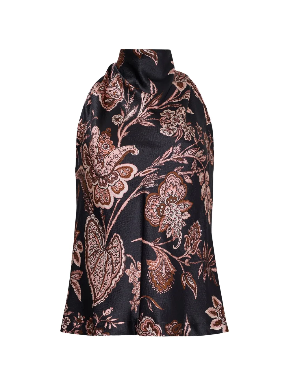 Cara Cara Fara floral-print fringed top - Nero