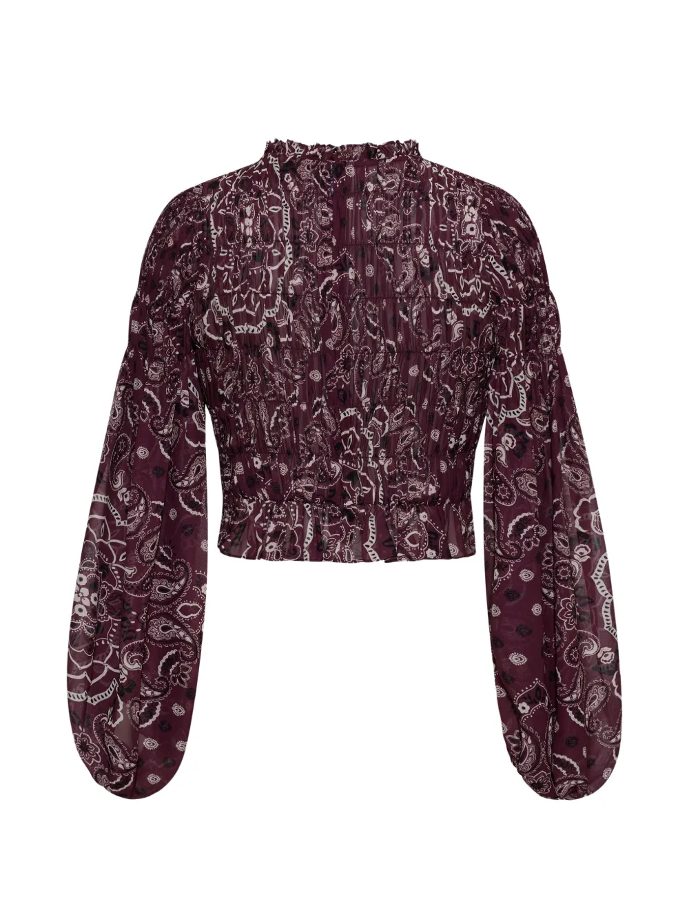 Cara Weston gesmockte top met bandana-print Paars
