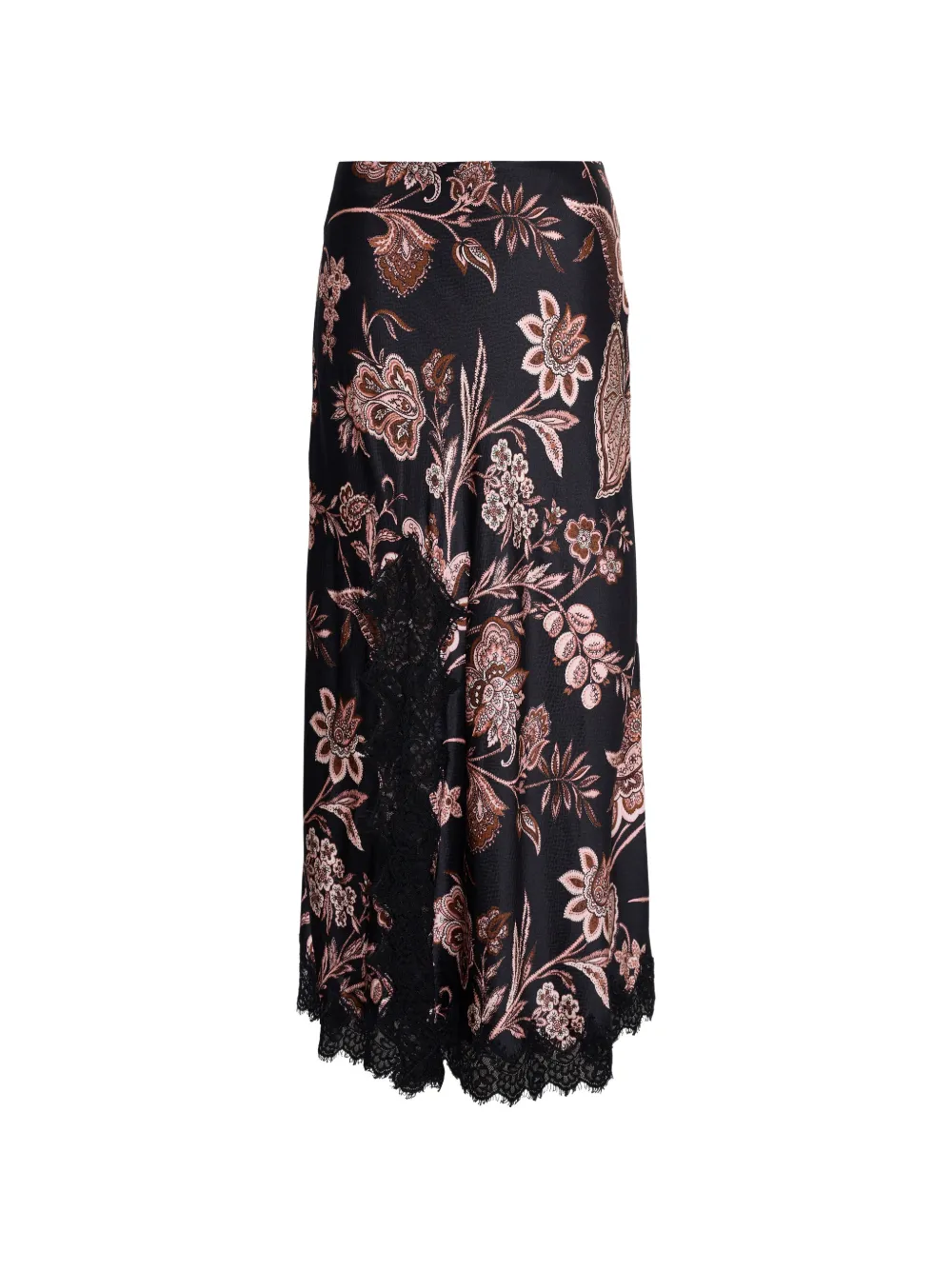 Cara Cara Lou lace-trim floral-print maxi skirt - Schwarz
