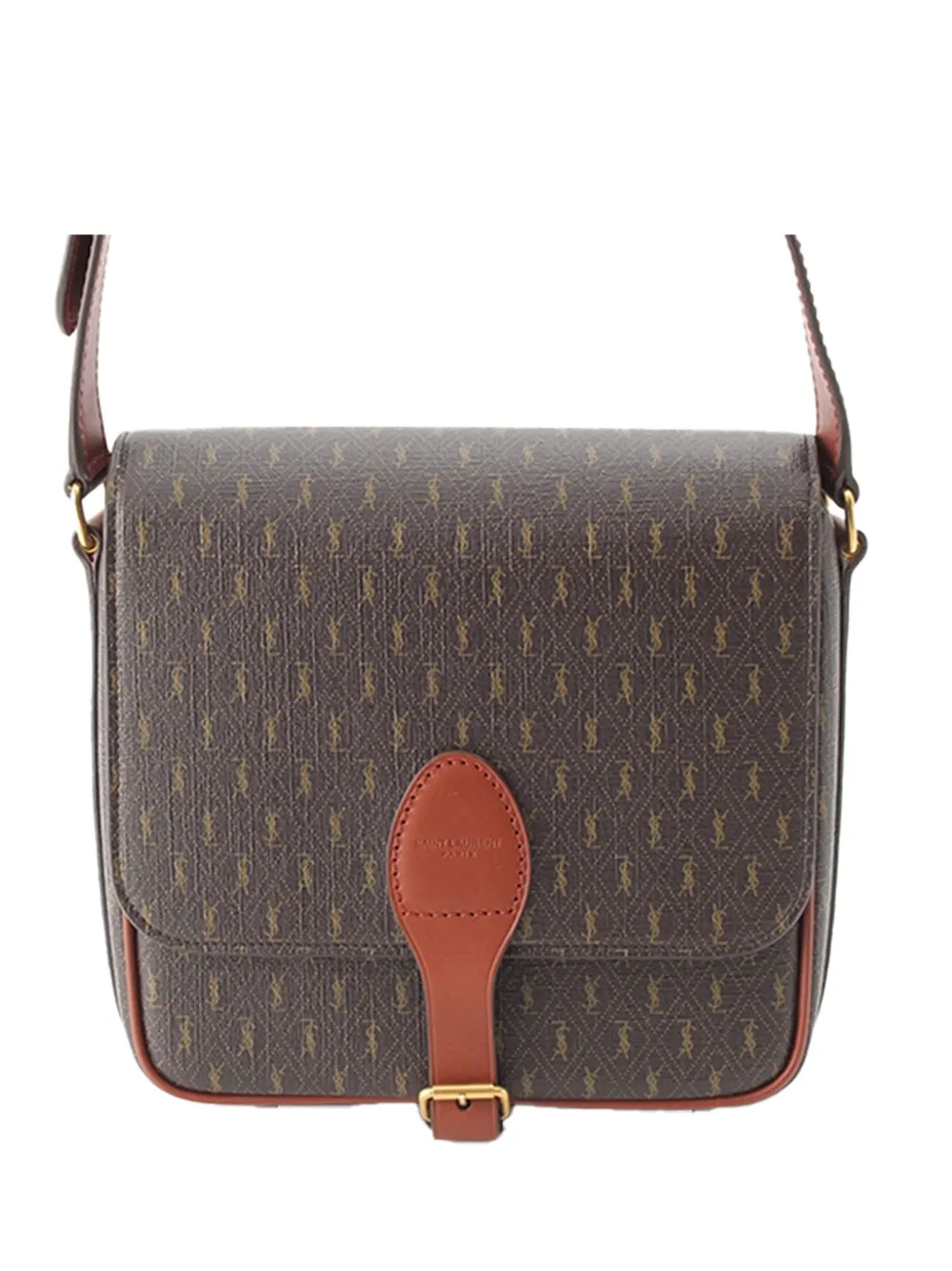 Saint Laurent Pre-Owned 2013-2026 mittelgroße Le Monogramme Umhängetasche aus beschichtetem Canvas mit Schnalle - Braun