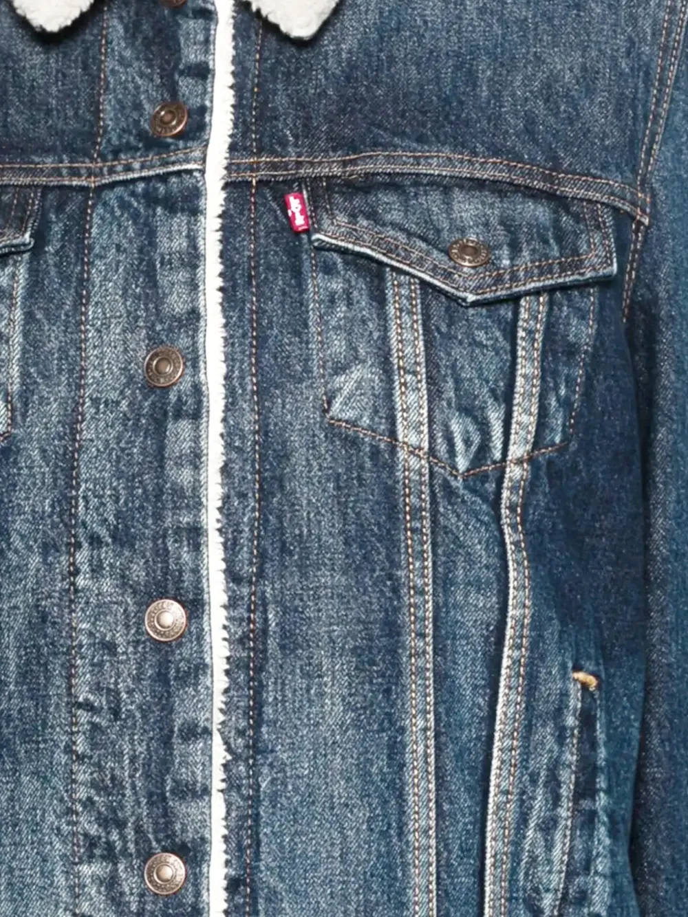 Levi's Original Sherpa Trucker denim jack Blauw