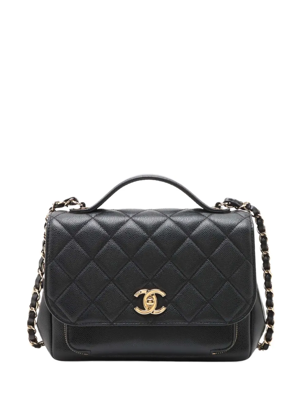 CHANEL Pre-Owned 2021-2026 Medium Quilted Caviar Business Affinity Flap satchel - Schwarz