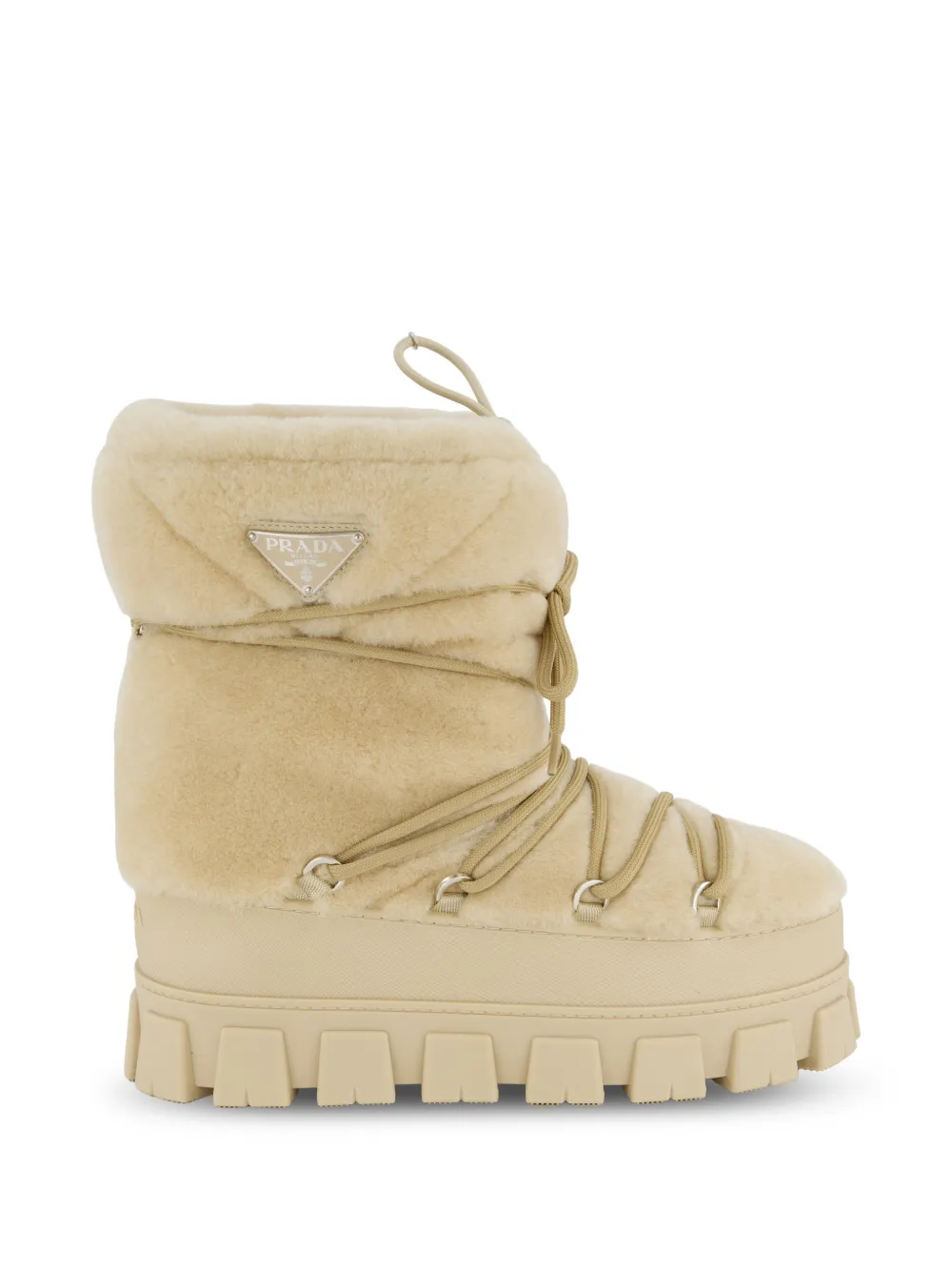 Prada bottines après-ski en peau lainée - Tons neutres