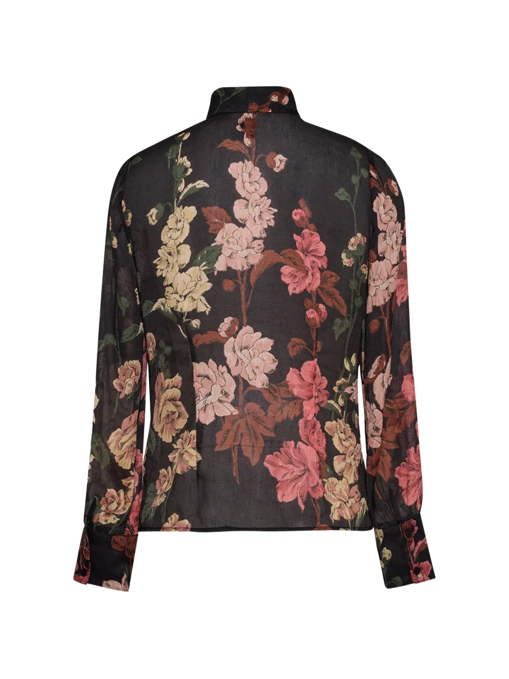 Cara Chili blouse met bloemenprint Zwart