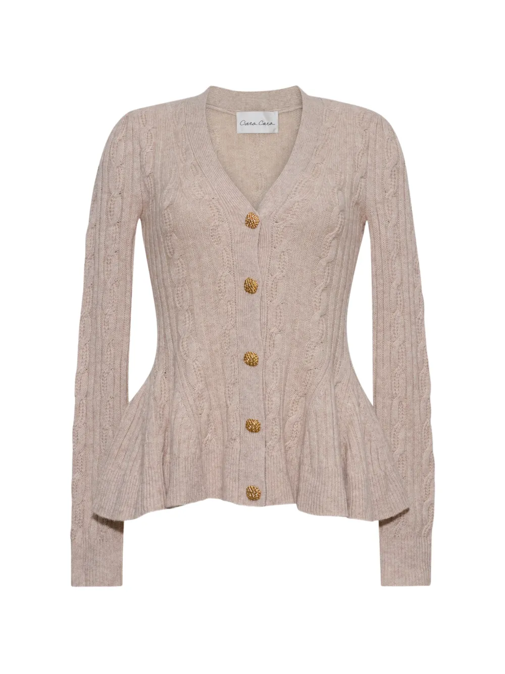 Cara Cara Kiko cable-knit peplum cardigan - Toni neutri