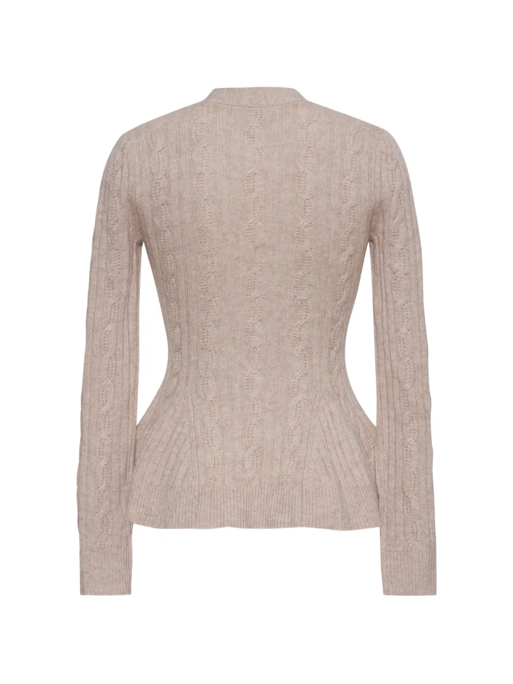 Cara Kiko kabelgebreid peplum vest Beige