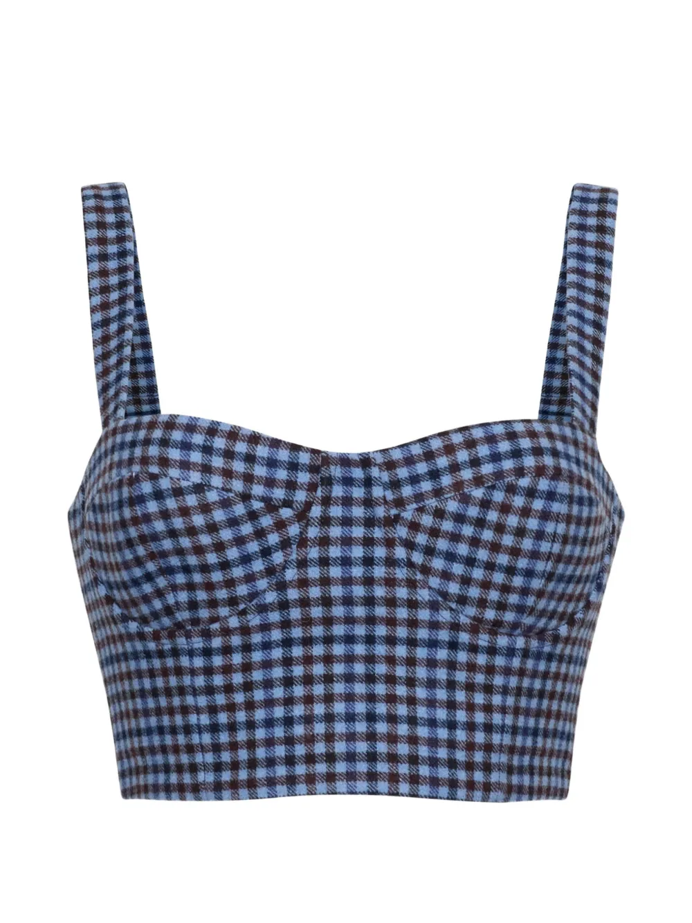 Cara Cara Claudine plaid wool top - Blu