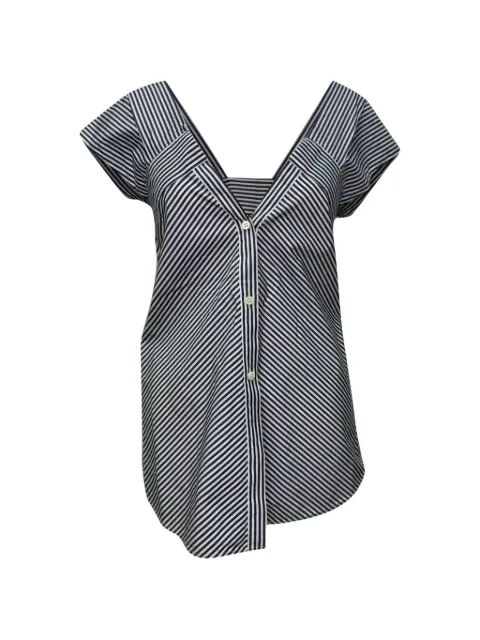 Theory off-shoulder striped top
