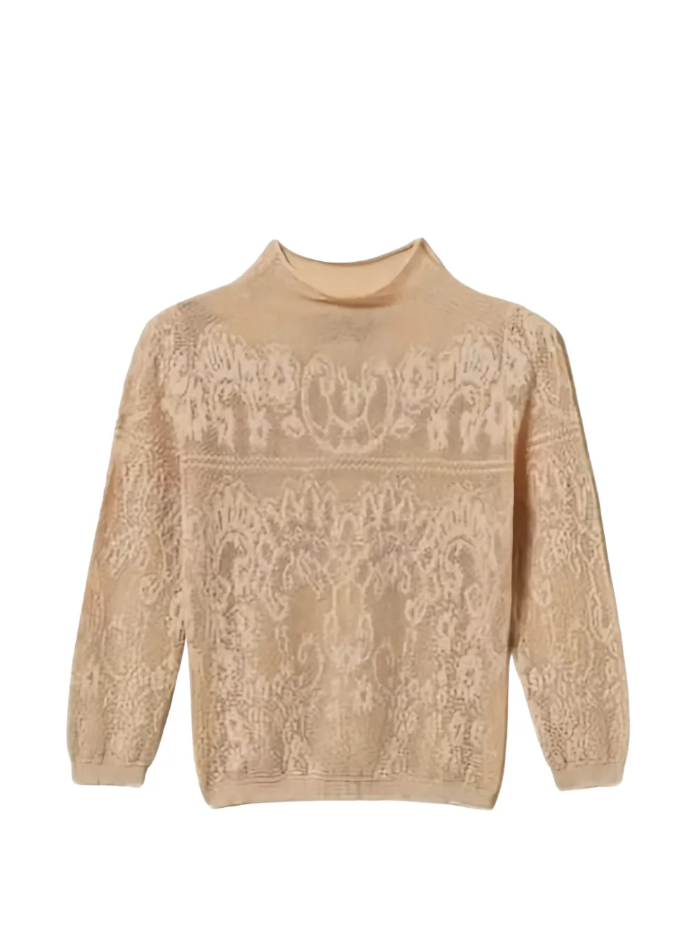 TWINSET jacquard turtleneck jumper - Tons neutres TWINSET jacquard turtleneck jumper - Tons neutres