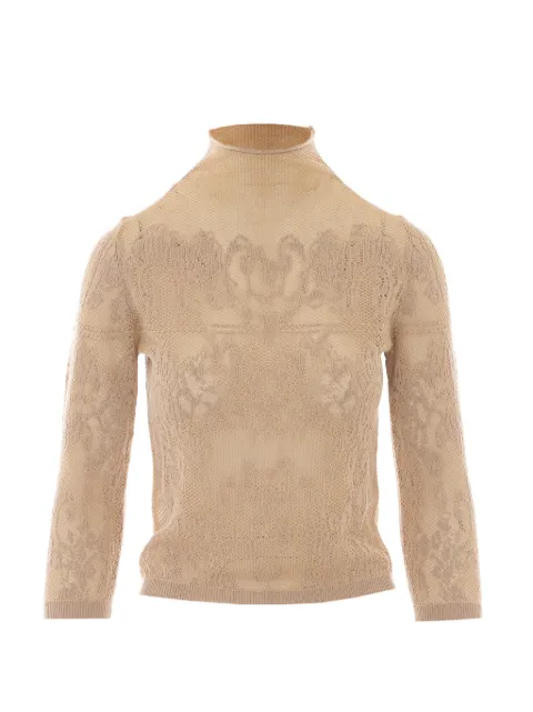 TWINSET suéter tejido en jacquard con cuello alto