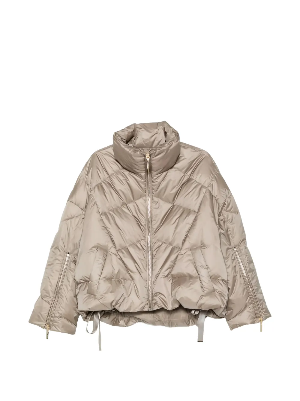 Twinset Quilted High-neck Jacket In Neutral